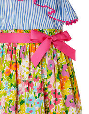 Mabel 2-in-1 Stripe and Floral Maxi Dress, Blue (BLUE), large