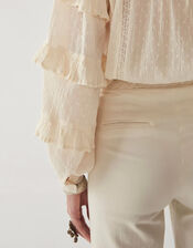 Maison Hotel Dobby Frill Blouse, Ivory (IVORY), large