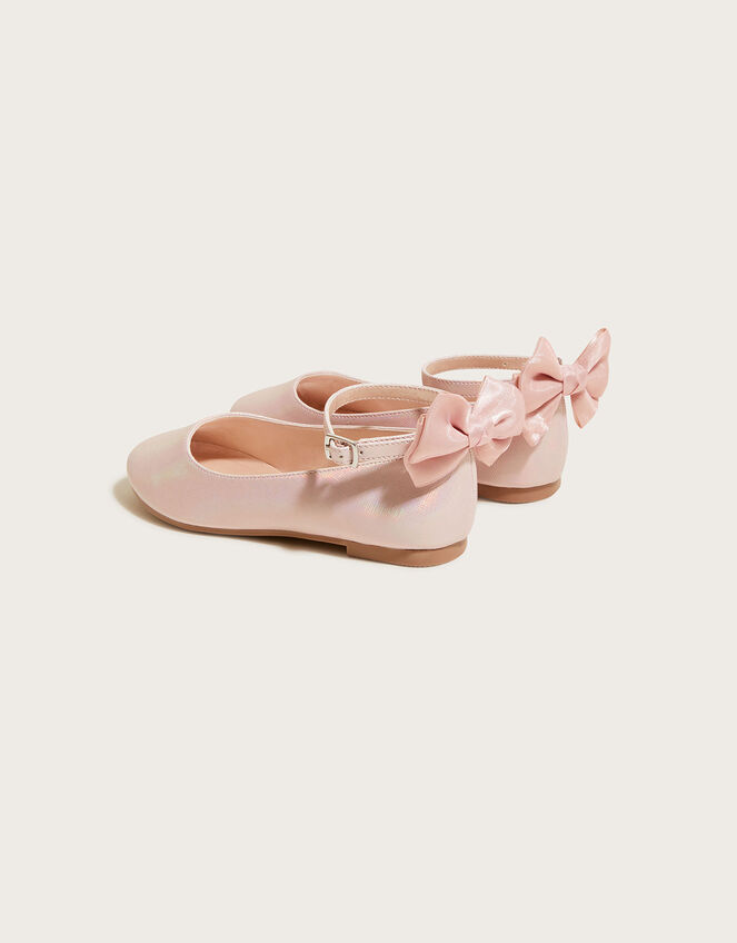 Organza Bow Ballerina Flats, Pink (PINK), large