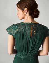 Elodie Lace Chiffon Bridesmaid Dress, Green (DARK GREEN), large