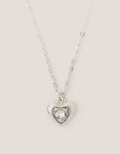 Heart Gemstone Pendant Necklace, , large