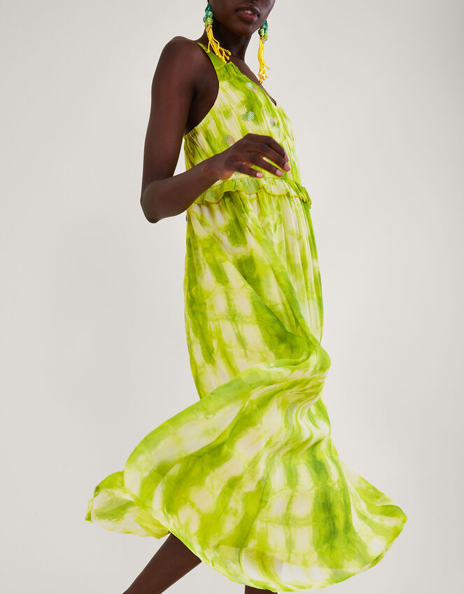 Dalila Tie Dye Dress with Sustainable Viscose, Green (BRIGHT GREEN), large
