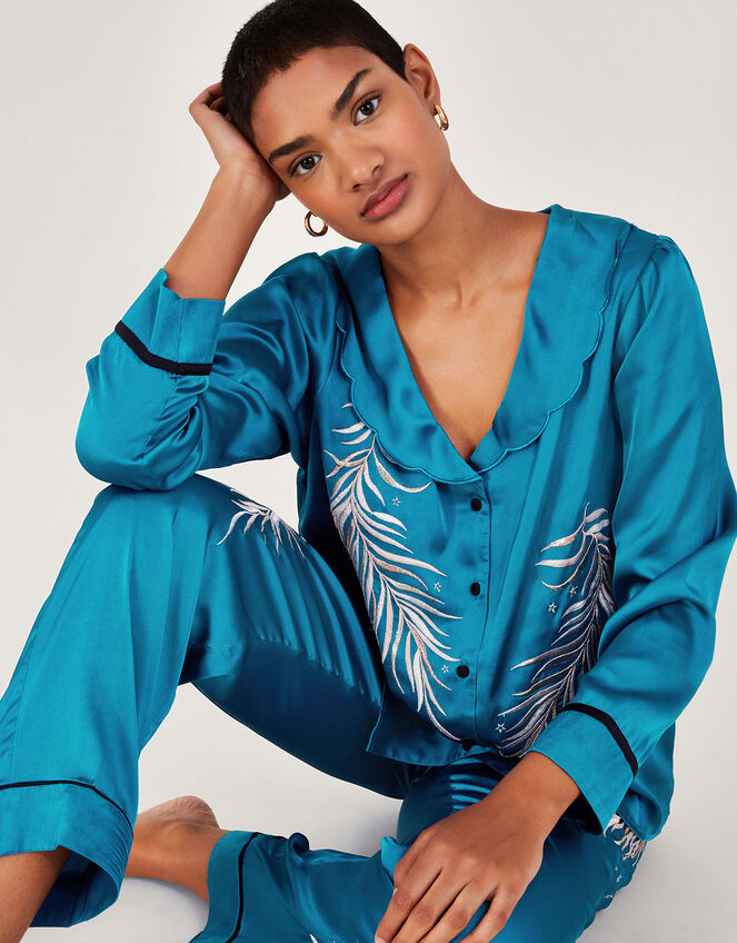Clover Feather Pyjama Set, Teal (TEAL), large