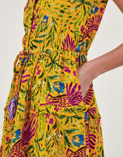 Floral and Palm Print Dress in LENZING™ ECOVERO™, Yellow (YELLOW), large