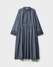 East Shreya Chambray Cotton Shirt Dress, Blue (BLUE), large
