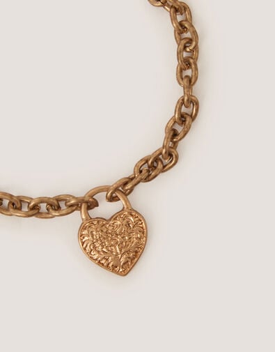 Heart Padlock Charm Bracelet, , large