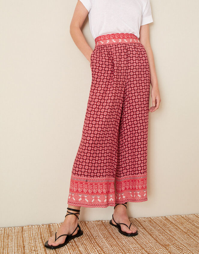 Jade Printed Trousers in LENZING™ ECOVERO™, Red (RED), large