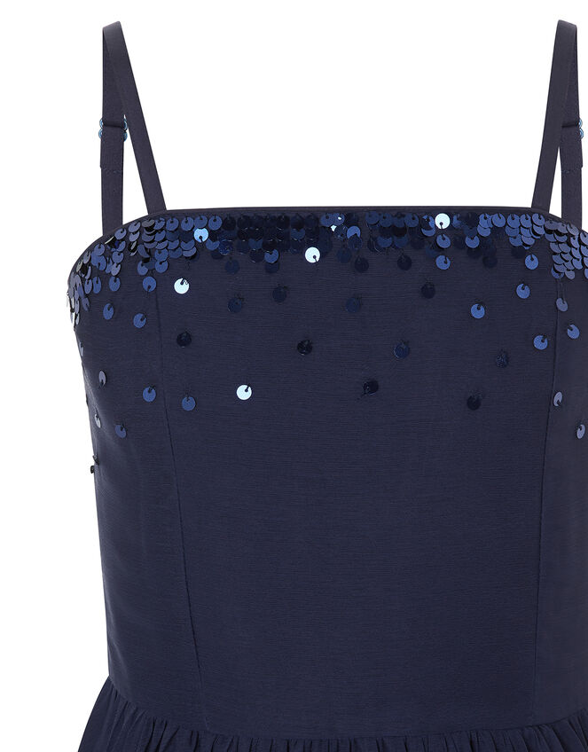 Vienna Sequin Hanky Hem Occasion Dress, Blue (NAVY), large