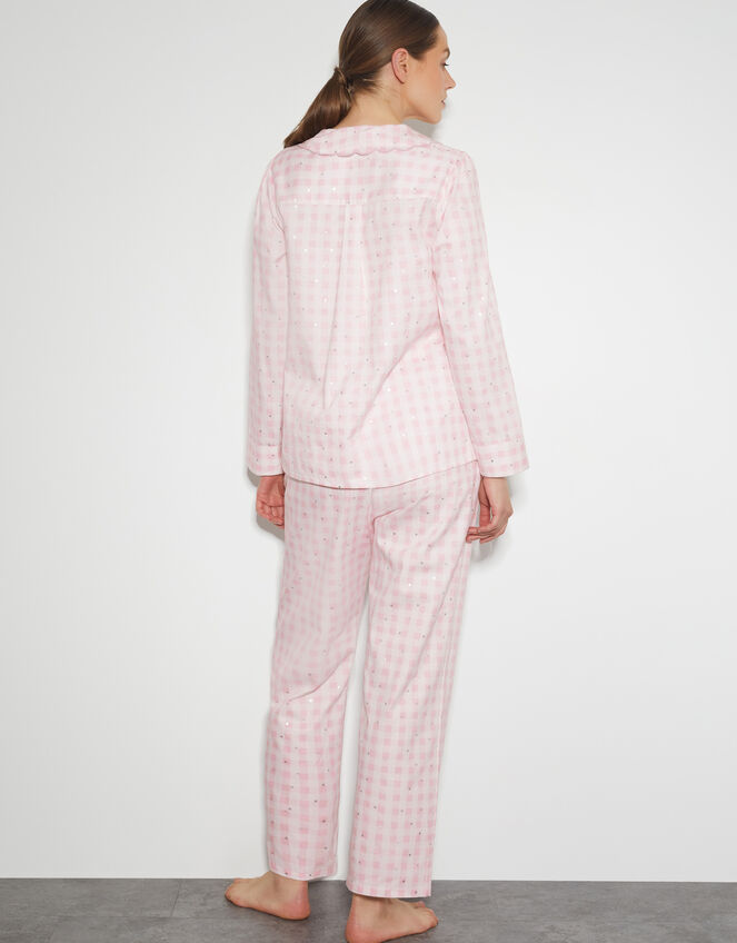 Clementine Gingham Pyjama Set, Pink (PINK), large