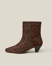 Alya Leopard Print Leather Ankle Boots, Natural (NEUTRAL), large