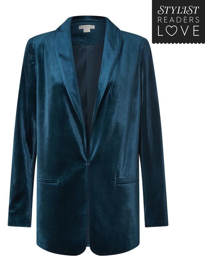 Tilly Velvet Jacket , Teal (TEAL), large