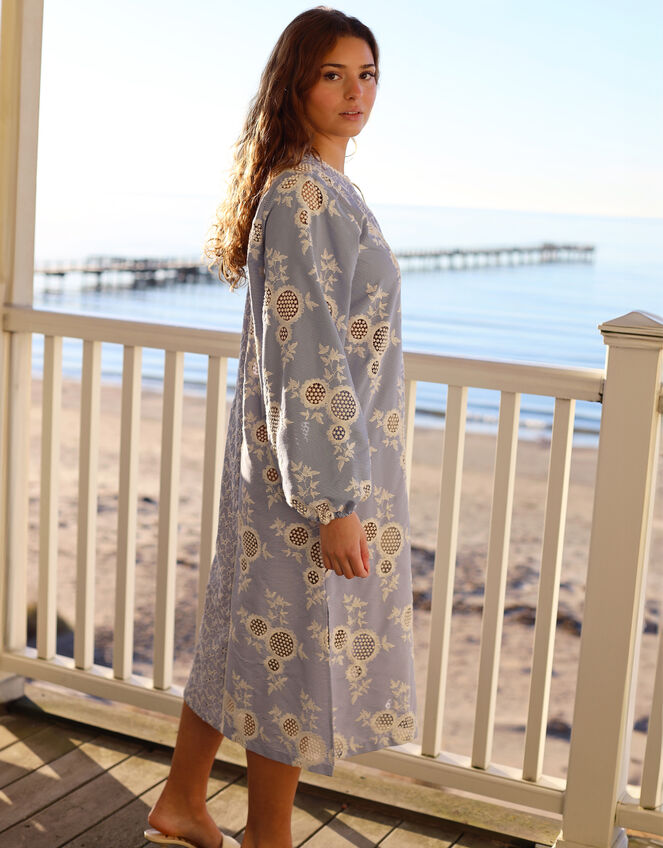 Crās Sansa Broderie Tunic Dress, Blue (BLUE), large