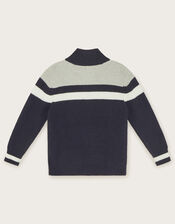 Knit Zip-Through Jacket, Blue (NAVY), large