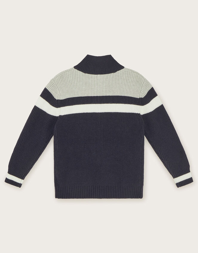 Knit Zip-Through Jacket, Blue (NAVY), large