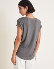 Wilde Sleeveless Satin Top, Grey (GREY), large