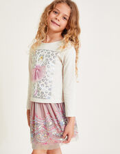 Ballerina Top and Sequin Skirt Set, Pink (PINK), large