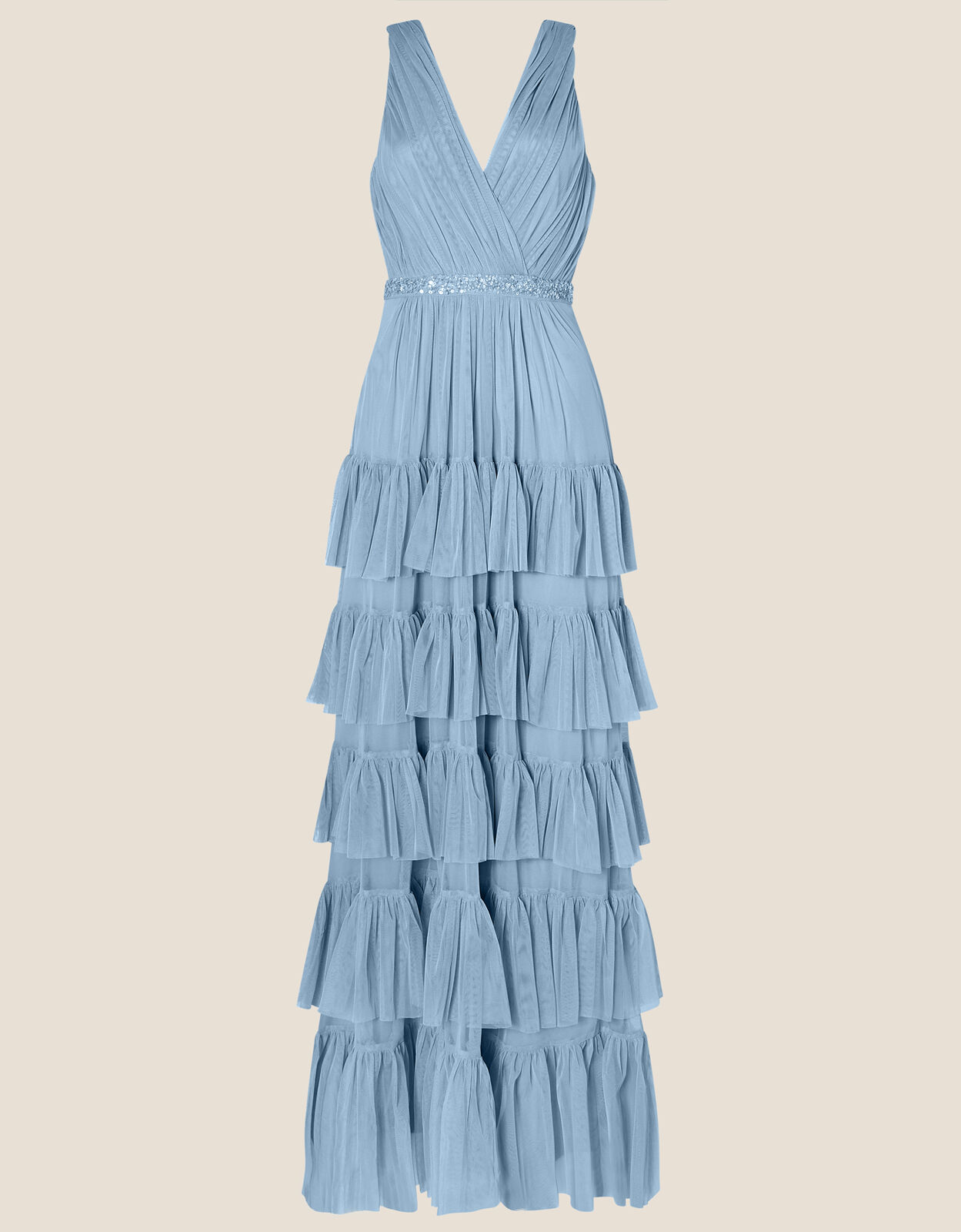 Light blue cheap tiered dress
