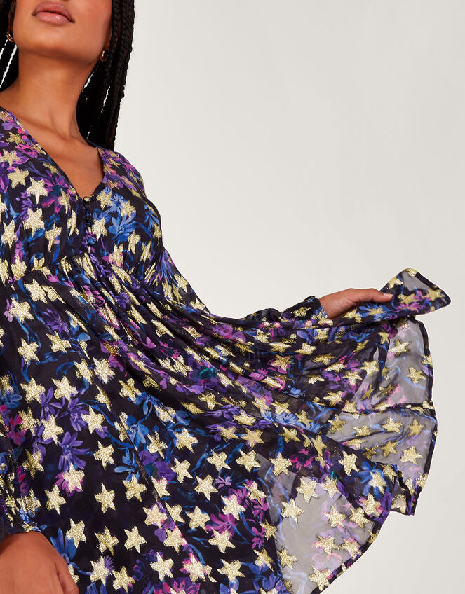 Lia Star Print Dress Black