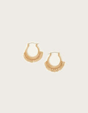 Coin Charm Hoop Earrings, , large