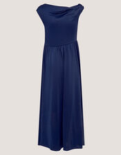 Avery Cowl Neck Prom Dress, Blue (NAVY), large
