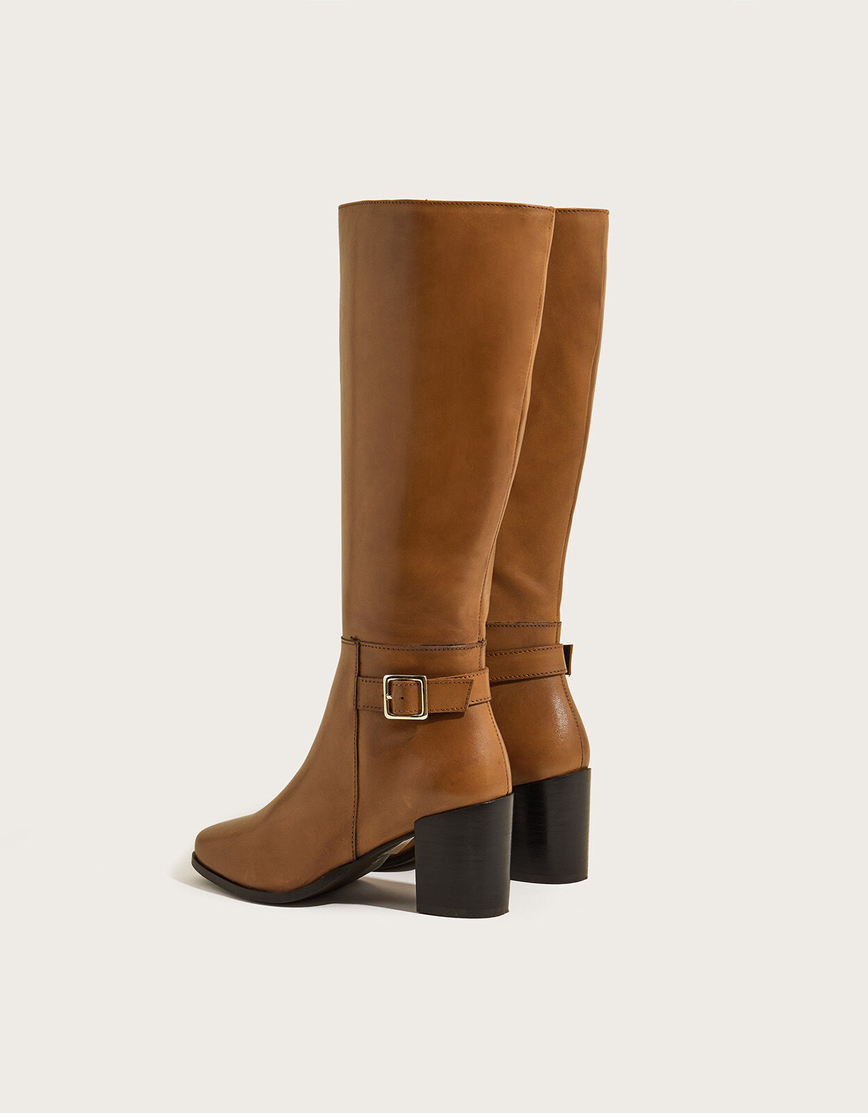 Tan long boots with heel hotsell
