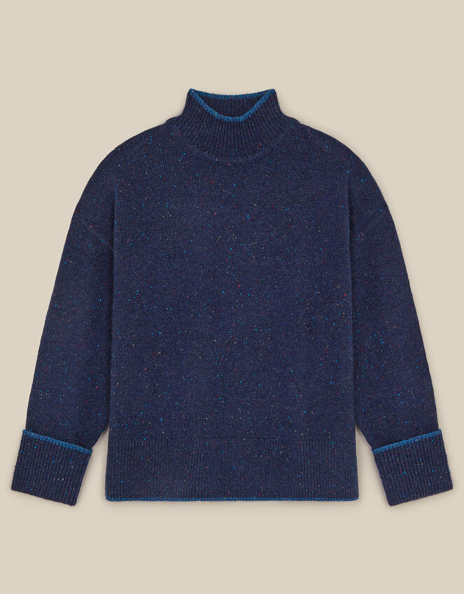 East Rana Funnel Neck Jumper, Blue (NAVY), large