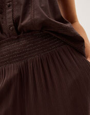 Reese Shirred Harem Trousers, Brown (BROWN), large