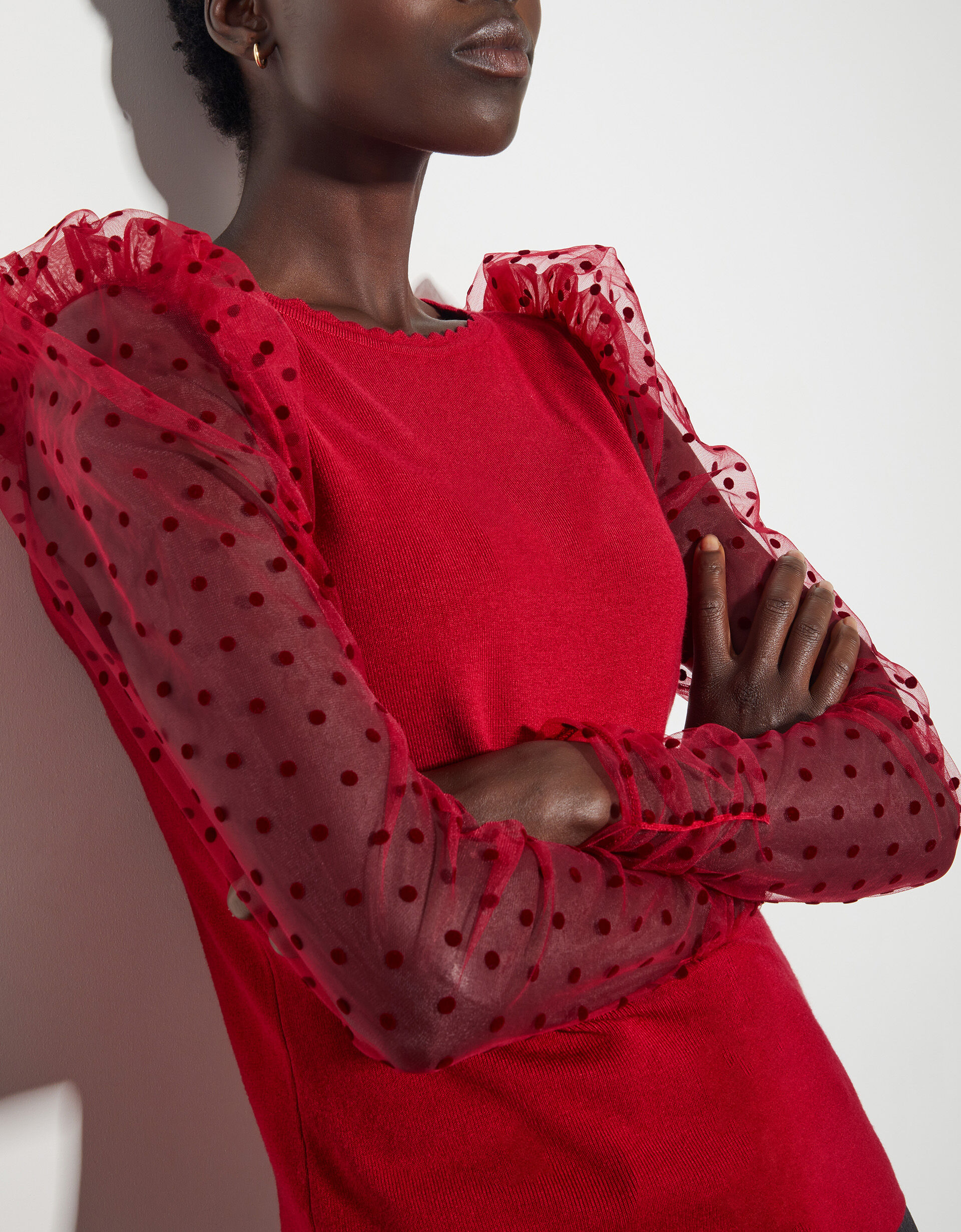 Red polka dot jumper sales