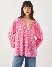 East Millie Floral Blouse, Orange (PEACH), large