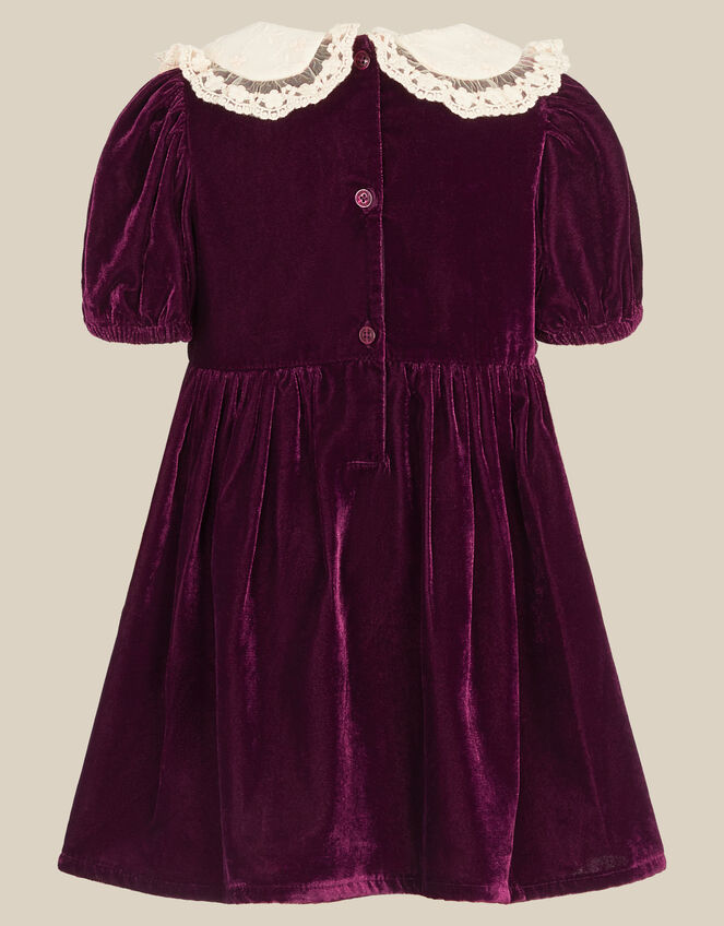Baby Smocked Bow Party Dress, Red (BURGUNDY), large