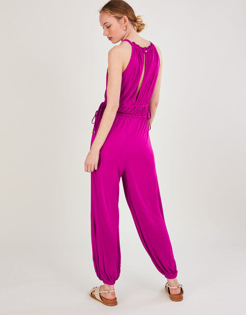 Jersey Halter Jumpsuit, Pink (PINK), large
