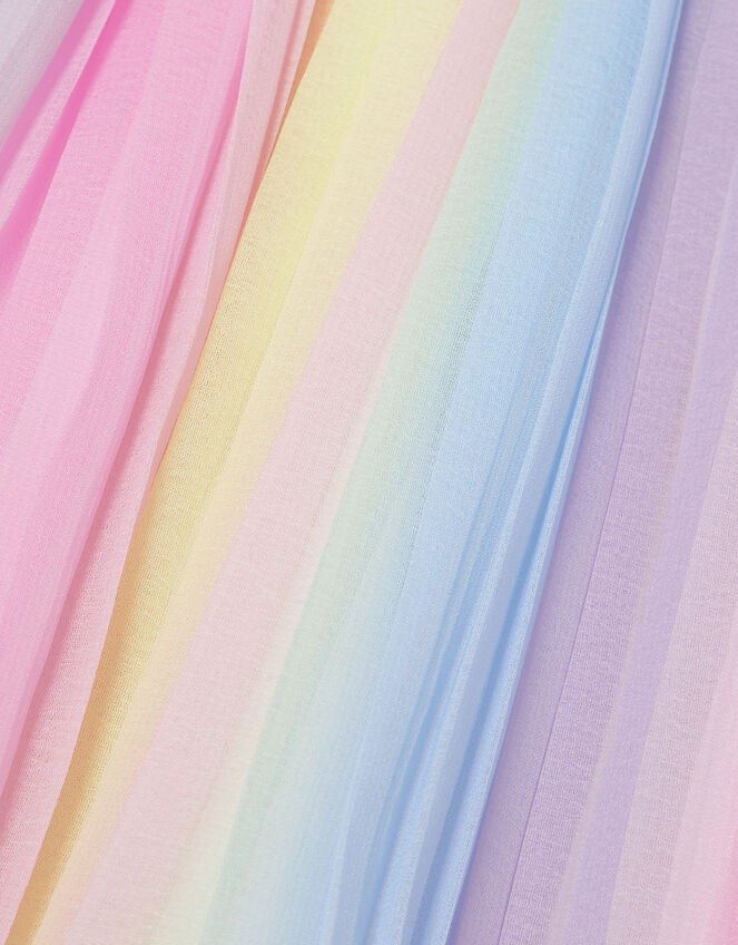 Ombre Stripe Pleated Skirt in Recycled Polyester, Multi (MULTI), large