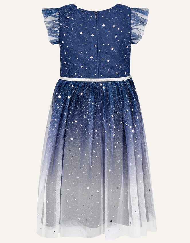Star Print Ombre Dress, Blue (NAVY), large