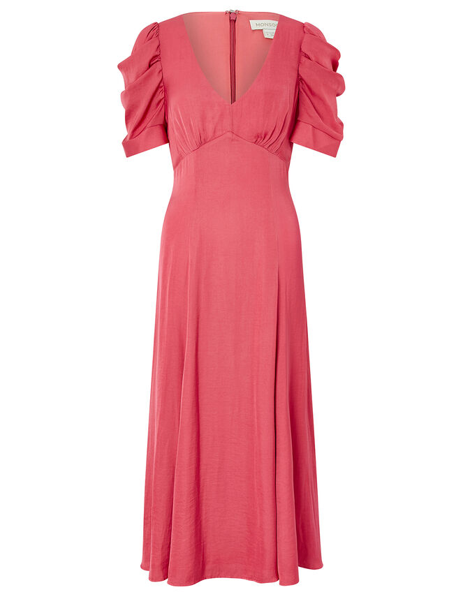 Amelia Satin Midi Dress, Pink (PINK), large