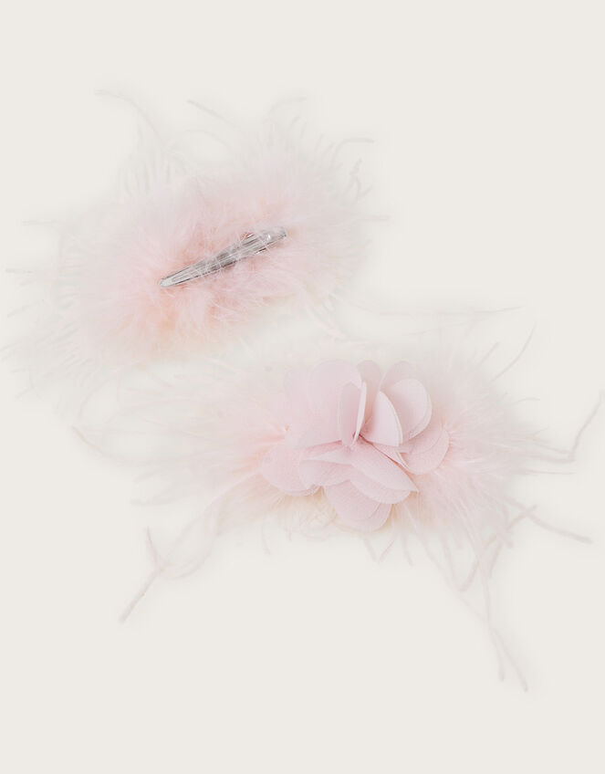 2-Pack Fluffy Flower Hair Clips, , large