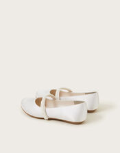 Communion Pearl Strap Ballet Flats, White (WHITE), large