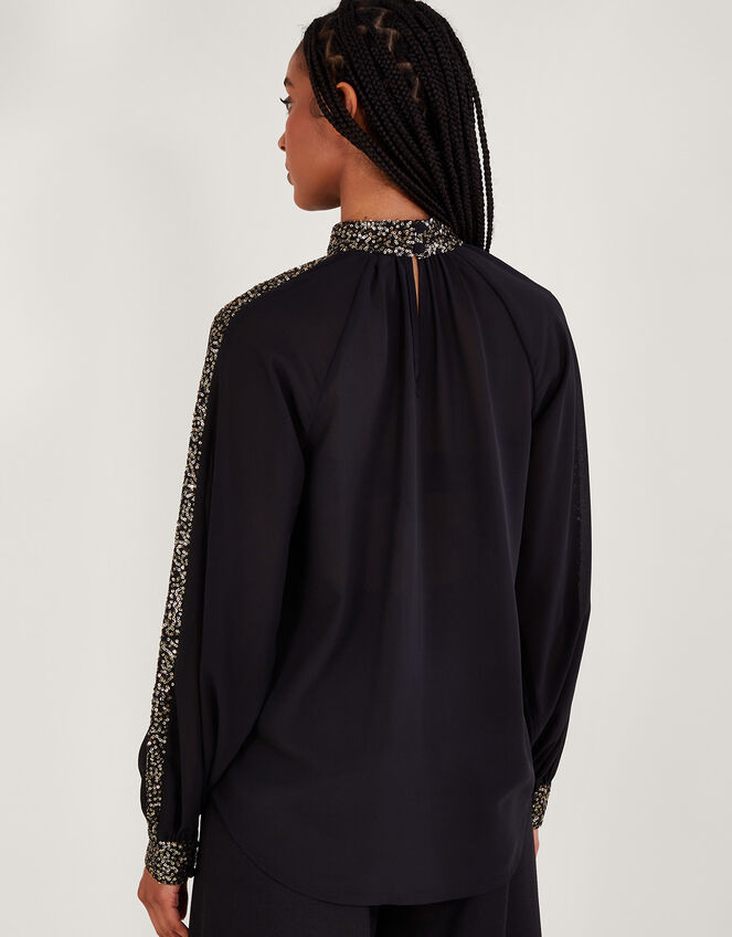 Lucy Sequin Blouse, Black (BLACK), large