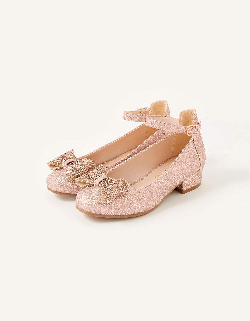 Children Children's Shoes & Sandals | Dazzle Bow Shimmer Heeled Shoes Pink - IM87451