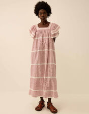 East Alina Printed Floral Lace Insert Dress, Pink (PINK), large