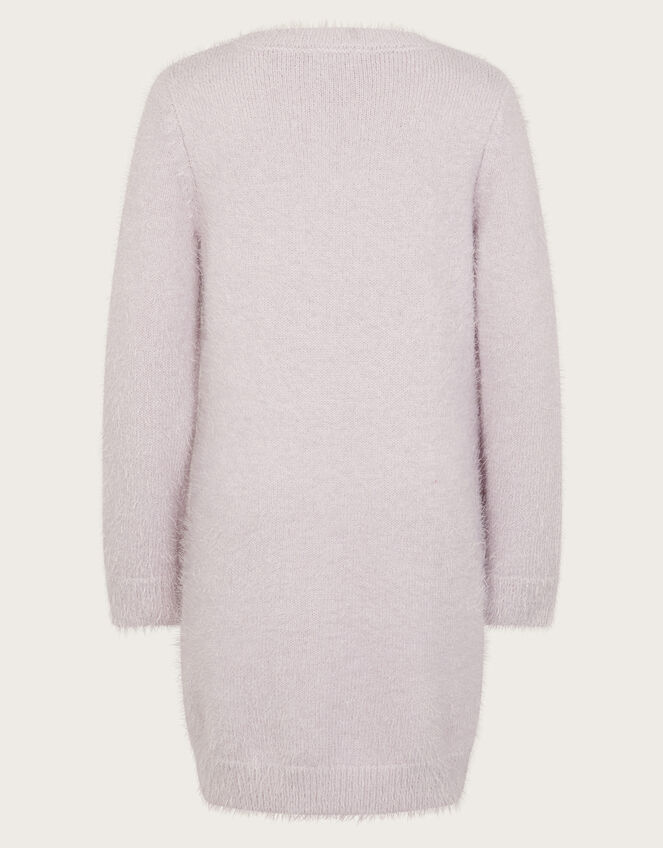 Unicorn Fluffy Knit Jumper Dress, Purple (LILAC), large