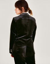 Verity Velvet Single Breasted Jacket, Black (BLACK), large