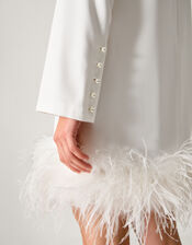 Andrea Feather Wedding Dress, Ivory (IVORY), large