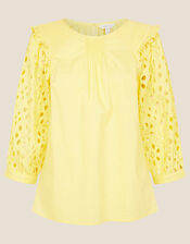 Schiffli Top, Yellow (YELLOW), large