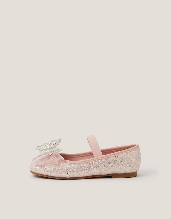 Sparkle Butterfly Ballet Flats, Pink (PINK), large