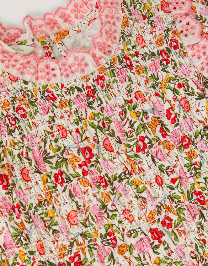 Floral Broderie Smocked Jersey Dress, Multi (MULTI), large