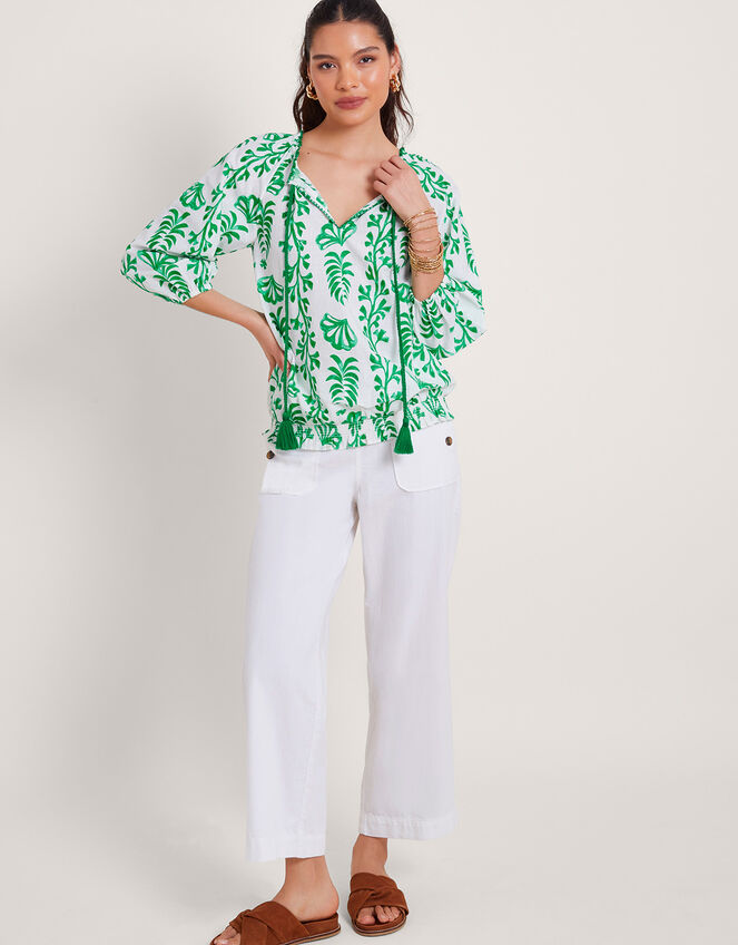 Lani Bubble Hem Top, Ivory (IVORY), large