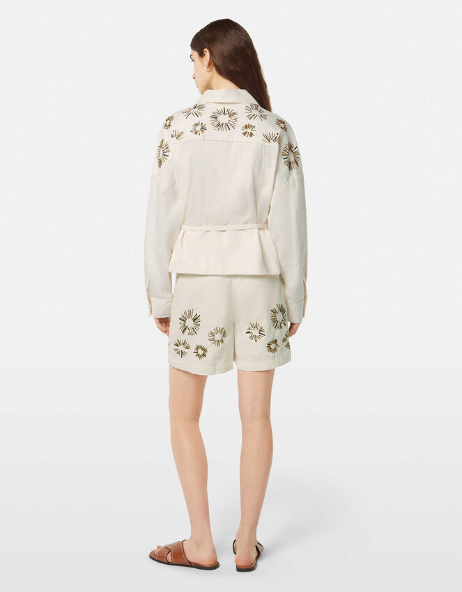 Scotch & Soda Embellished Belted Shacket, Ivory (IVORY), large