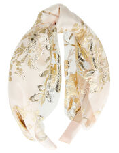 Genevieve Foil Print Knot Headband , , large