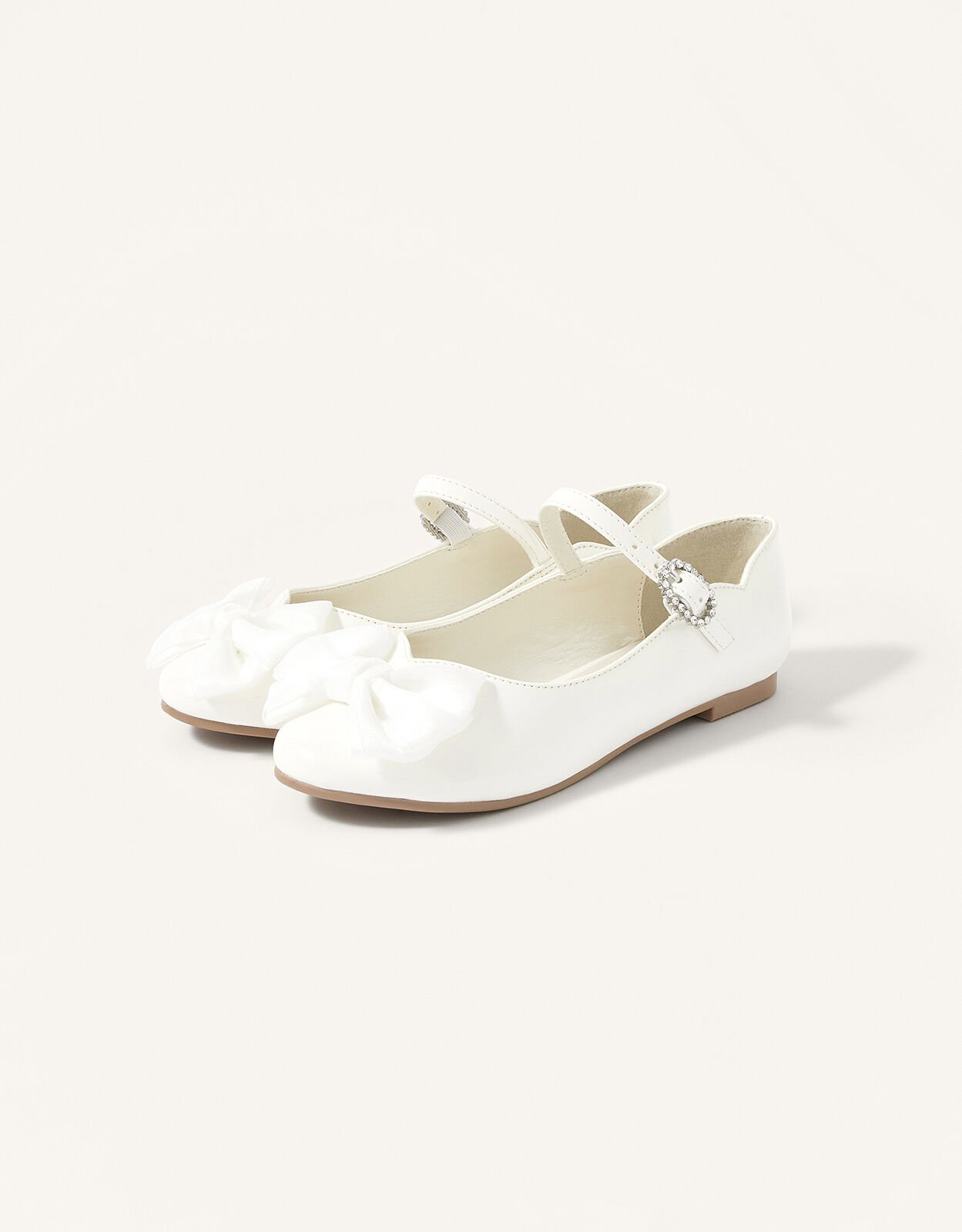 Kali Patent Ballerina Flats Ivory Girls Flat Shoes Monsoon UK