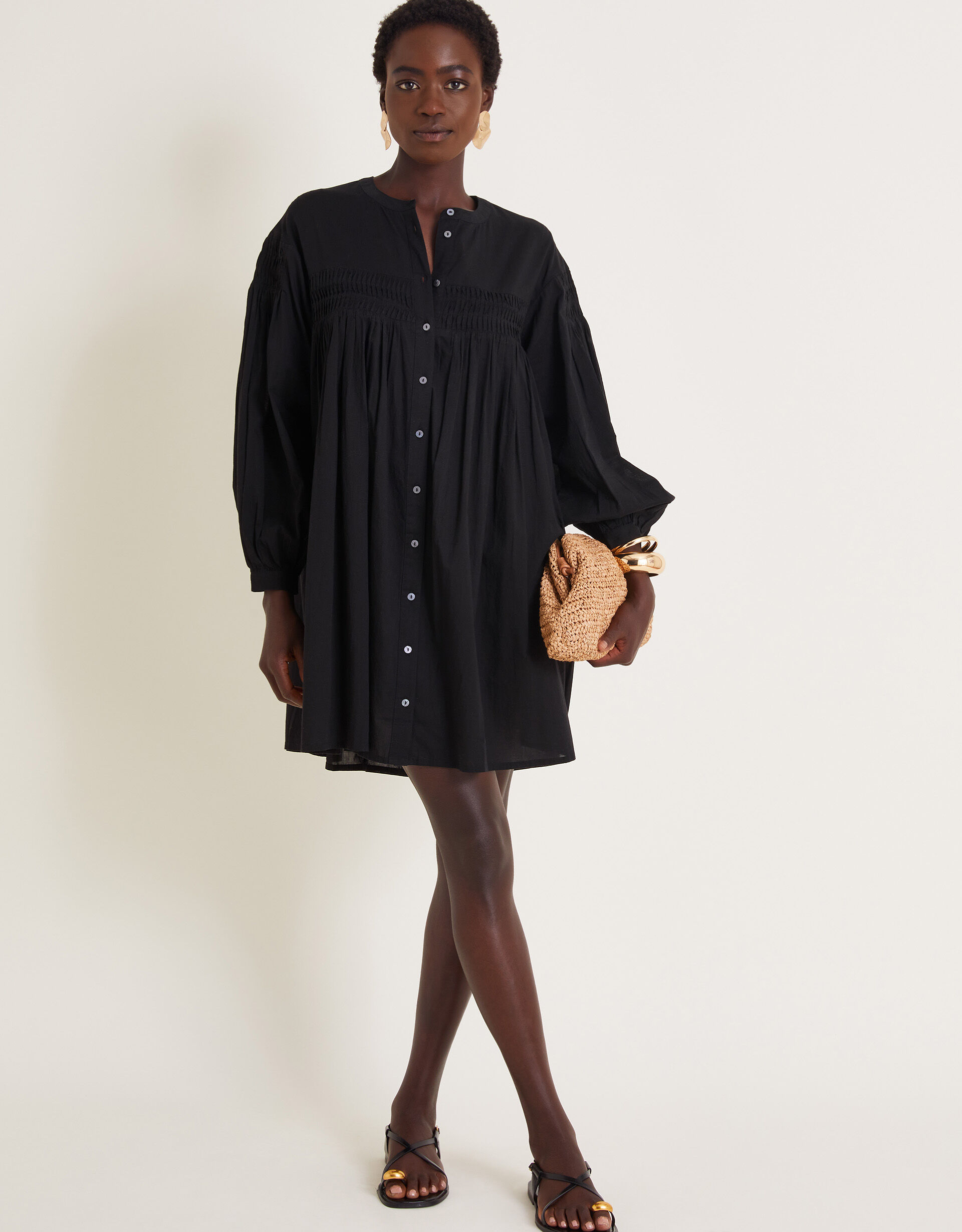 Melissa Long Sleeve Mini Dress Black